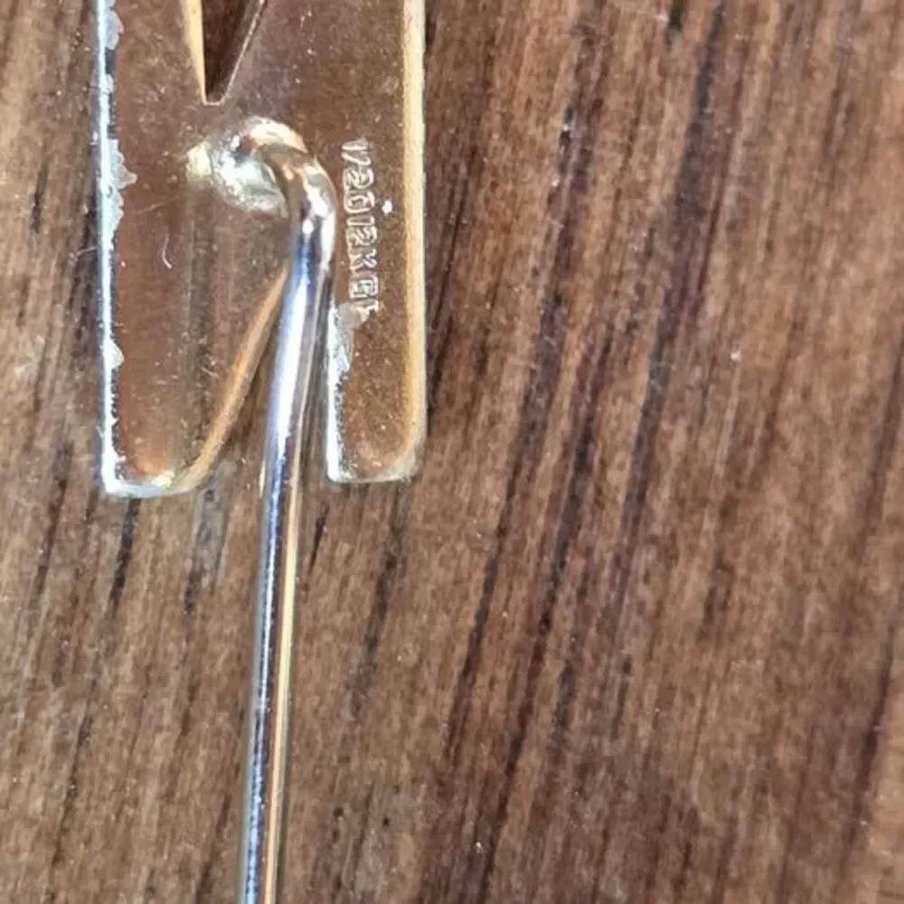 1/20 12K Gold Filled Letter M Initial Stick Pin Lapel Tie Pin Approx 2.5